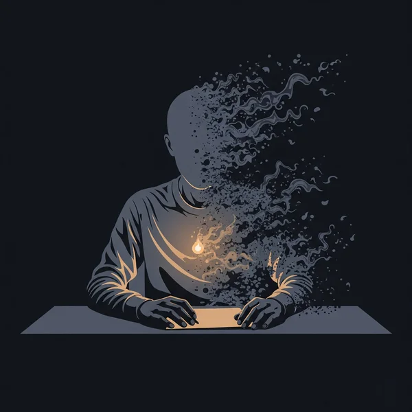 Abstract illustration of emotional exhaustion from burnout.